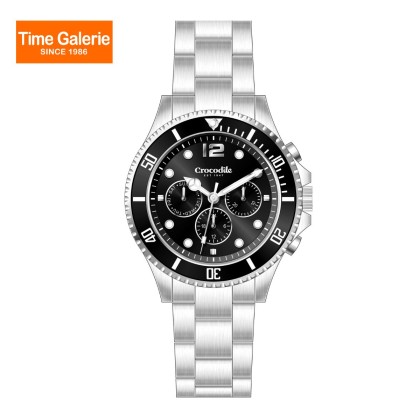 Crocodile CRDW7282.128M & Free Gift Watch CRDW7255.128 Silver Stainless Steel Strap Black Dial Men Watch Crocodile CRDW7282.128M & Free Gift Watch CRDW7255.128 Silver Stainless Steel Strap Black Dial Men Watch